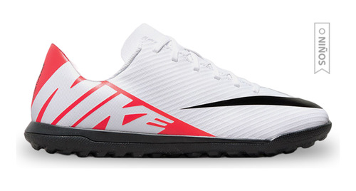 Zapatillas Nike Turf Jr Vapor 15 Club Niños-blanco/rojo