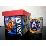 Star Trek Movie, Taza Y Caja De Madera,  Dont Panic