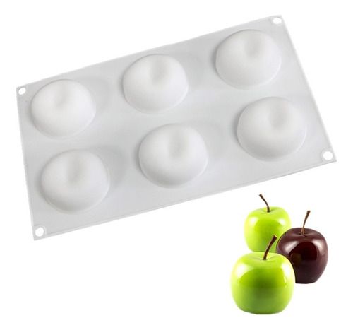 Molde Silicon Manzana 6 Cavidad Chocolate Postre Velas Jabon