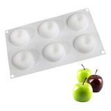 Molde Silicon Manzana 6 Cavidad Chocolate Postre Velas Jabon