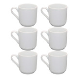 Xicara Café Caneca Chá Porcelana Branca 200ml Kit 6 Xicaras