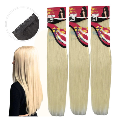 Kit 4 Telas Aplique Cabelo Tic Tac Orgânica Weng 70cm