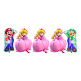 Set 5 Globo Metalicos Princesa Peach Super  Mario Bros,70cm