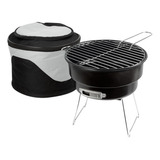 Mini Asador Parrilla Grill Carbon Hielera Portatil Acampar Color Negro