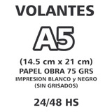 500 Volantes A5 (medio A4) Tinta Negra Papel Obra 75 Grs