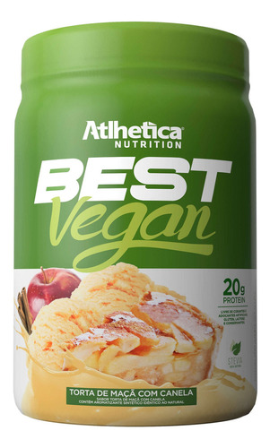Atlhetica Nutrition Best Vegan Protein Sabor Torta De Maca Com Canela Pó Em Pote 500g