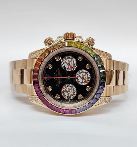 Reloj Daytona Rainbow Cuarzo 3 Colores Diferentes 