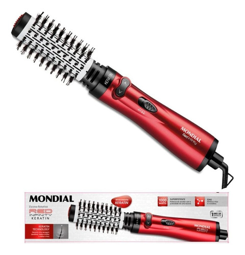 Escova Rotativa Mondial Red Infinity Keratin Er-11-kr 220v