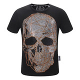 Playera Pp Philipp Plein Gold Skull Platinum Cut