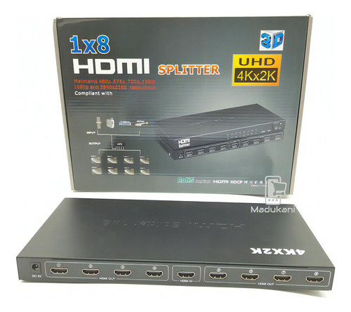 Splitter Hdmi 1.4 Divisor Amplificador 3d 4k 8 Salidas 1x8