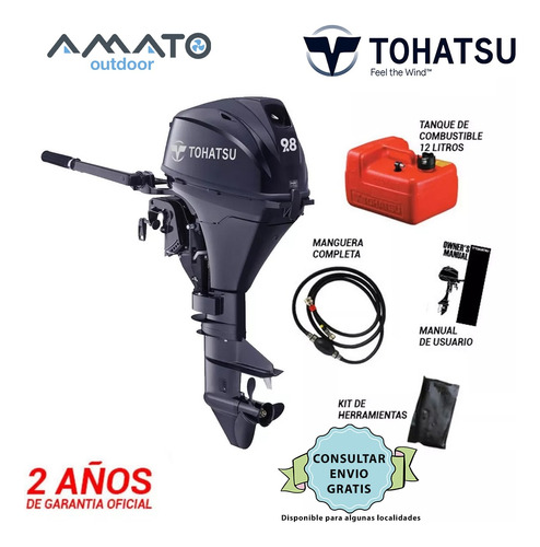 Motor Tohatsu 9.8hp 4t Pata Corta 