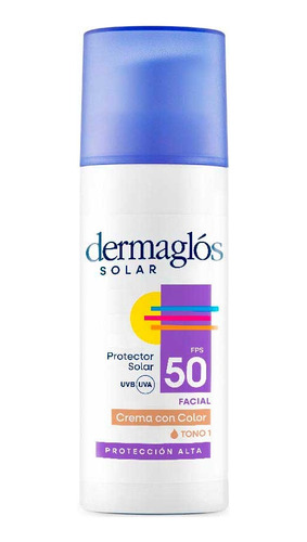 Protector Solar Facial Dermaglós Fps 50 Color Claro 50ml