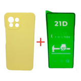 Silicone Case Para Xiaomi Mi 11 Lite 5g Ne Y Vidrio Ceramico