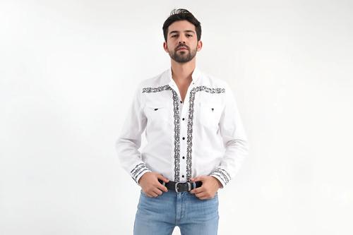 Camisa Charra Bordada Diamante, Gran Herradura