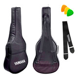 Capa Bag Almofadada Luxo P/ Violão Yamaha + Alça De Couro