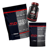 Combo Whey 100% Md 900g + Creatina 300g Md - Brinde Thermop3