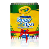 Super Tips 100 Crayola Lavables Para Regalo *moño Incluido 