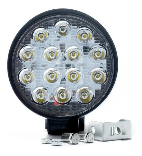 Faro Led Redondo Auxiliar 14 Led 42w 4x4 Agro Cuatri