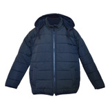 Campera Inflable Guata Forrada Polar Capucha Desmontable