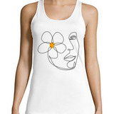 Musculosa Rostro Chica Girl Mujer Linea Flor