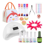 Kit Esmaltes Permanente (6 Unid)+ Lampara Led Uv 48w