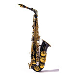 Saxofón Alto Sib Negro Alta Calidad Kit Completo Kingdom