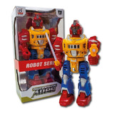 Robot A Pila C/ Luz, Sonido Y Movimiento Color Amarillo/rojo/azul