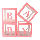 Set 4 Cubos Cajas Para Globos Baby Shower Candybar Decoració