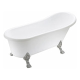 Bañera Jacuzi Ovalada Patas Acrilico Slim 150x75x75cm Solana Color Blanco