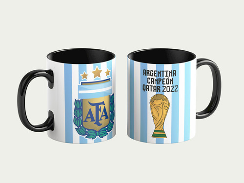 Taza Interior De Color Argentina Campeón Fútbol