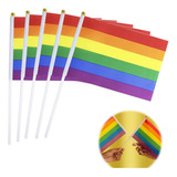 50pcs Bandera Del Arco Iris Del Orgullo Lgbt 14 * 21 Cm