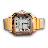 Reloj Santos 100 Oro Rosa No Cartier No Rolex Quarzo