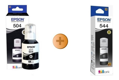 Kit Tinta Epson Original T504 E T544 Preta L3150 L4150 