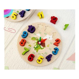 Reloj Madera Juguete Educativo Montessori Números Figuras 