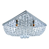 Lustre Paflon Cristais Legítimos Aço Inox 40cm