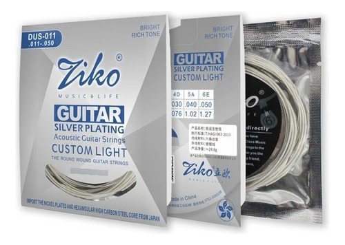 Encordado Para Guitarra Electroacústica Ziko Dus-011