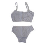 Conjunto Bombacha Y Top Corpiño Nena Infantil Algodon Lycra