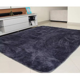 Alfombra Nórdico Decomemu Nordica Pelo Largo Premium Sintético Suave Antialérgico Color Gris - De 140cm X 100cm