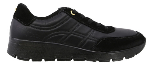 Sneaker Casual Triples Flow De Piel Marcia 37030 Color Negro