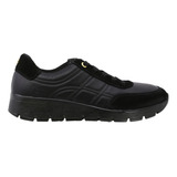 Sneaker Casual Triples Flow De Piel Marcia 37030 Color Negro