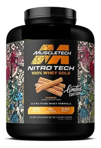 Proteina Nitro Tech 100% Whey Gold 5.03 Libras Sabor Churros