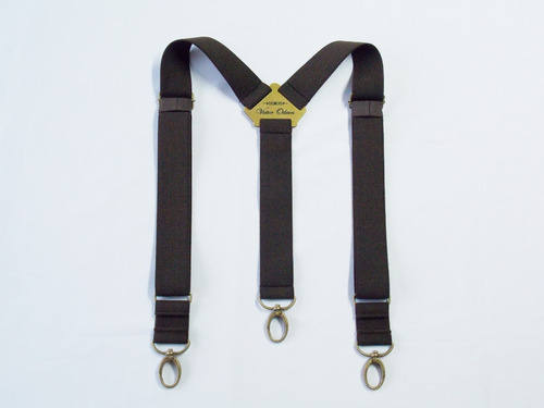 Tirador Pantalón Suspenders Mosqueton Bronce Marr Osc. 4cm