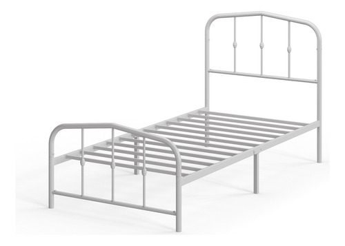 Base De Cama Metal Heidi Zinus 1.5 Plazas Long 105x200x30cm Color Blanco