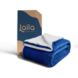 Cobija Laila Cobertor Con Borrega Color Azul Rey De 1.5cm X 2.2cm
