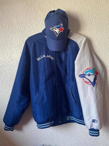 Chamarra Bomber Starter Blue Jays 90s + Gorra New Era