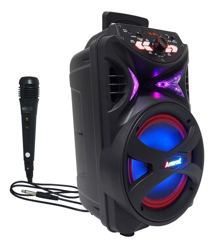 Caixa Som Amplificada Bluetooth 250w Led Usb Fm Microfone