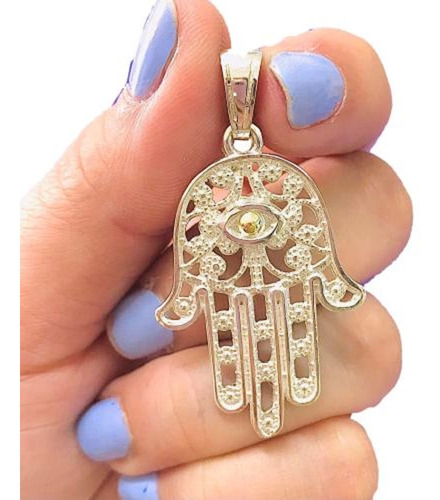 Dije De Mano De Fatima De Plata Y Oro Ideal Regalo D 081