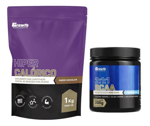 Kit Hipercalórico + Bcaa 2:1:1 - Growth Supplements