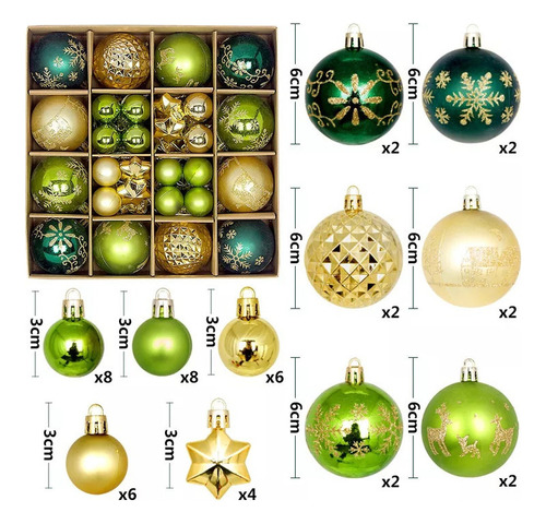 Paquete De 44 Esferas Navideñas Para Decoración De Árbol De