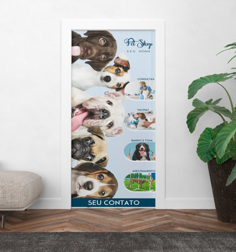 Adesivo Personalizado De Porta Vidro Pet Shop Veterinário